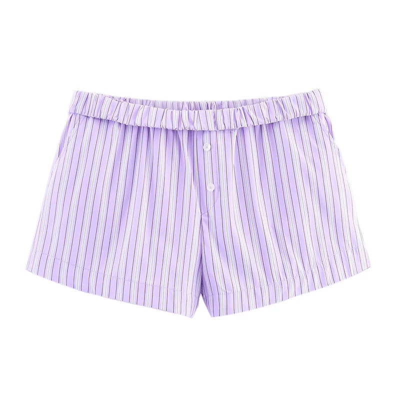 Stripe Halter Top Shorts Sets 2 Pieces Women Sleeveless Backless Vest Tops Casual Shorts Women's Suits Chic Woman Outfits ﻿