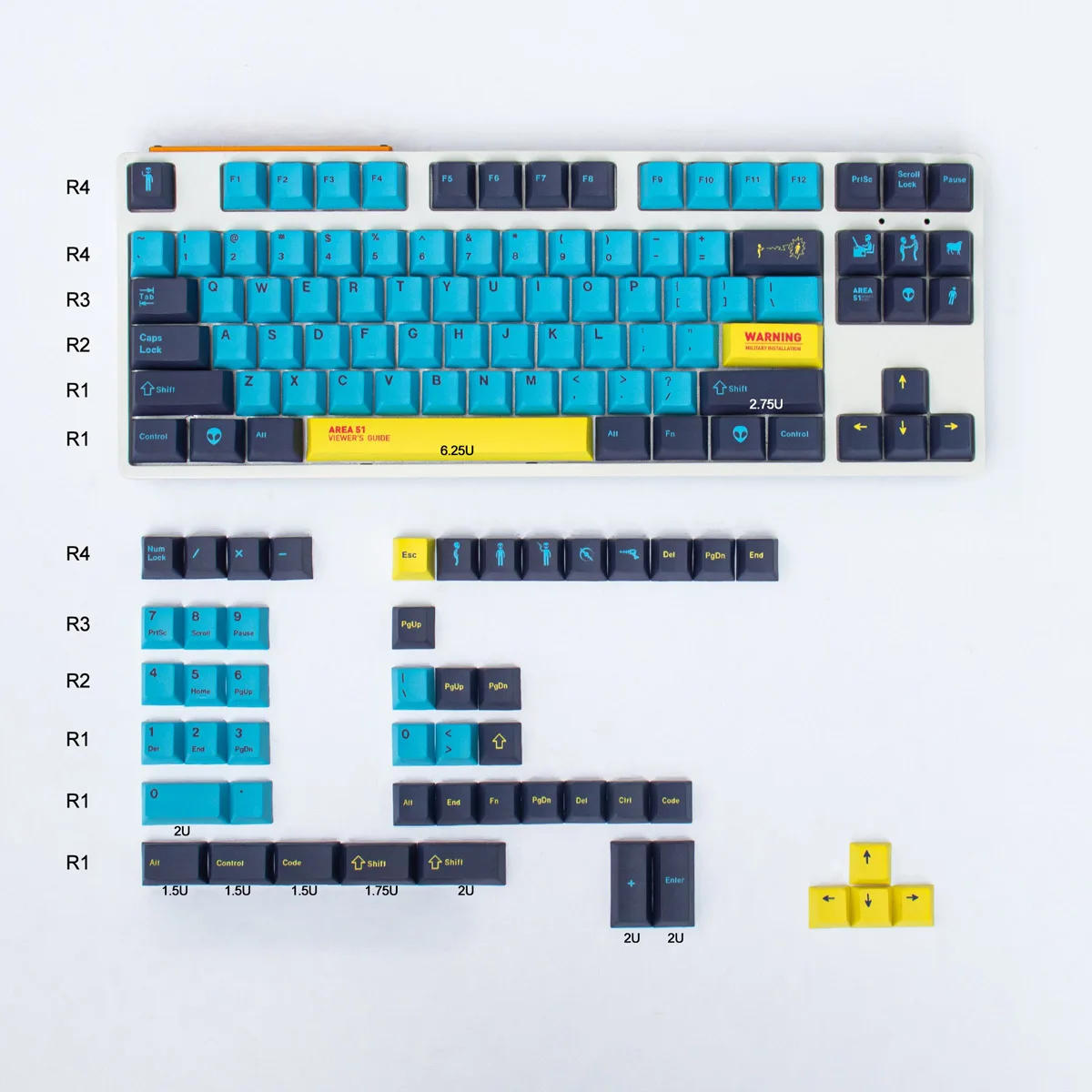 Keycap, DYE-SUB Inglês Personalizado Personalidade Keycaps para Teclado Mecânico, 64, 64
