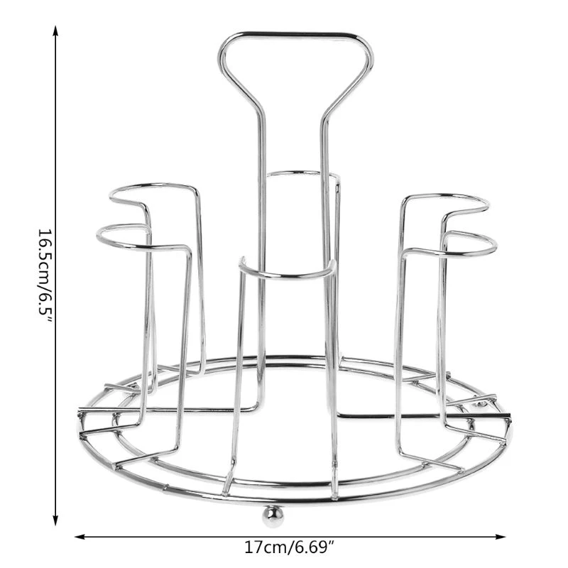 Mug Tree Iron Holder Coffee Cups Drain Organizer 6 Racks Stand cup storage holder