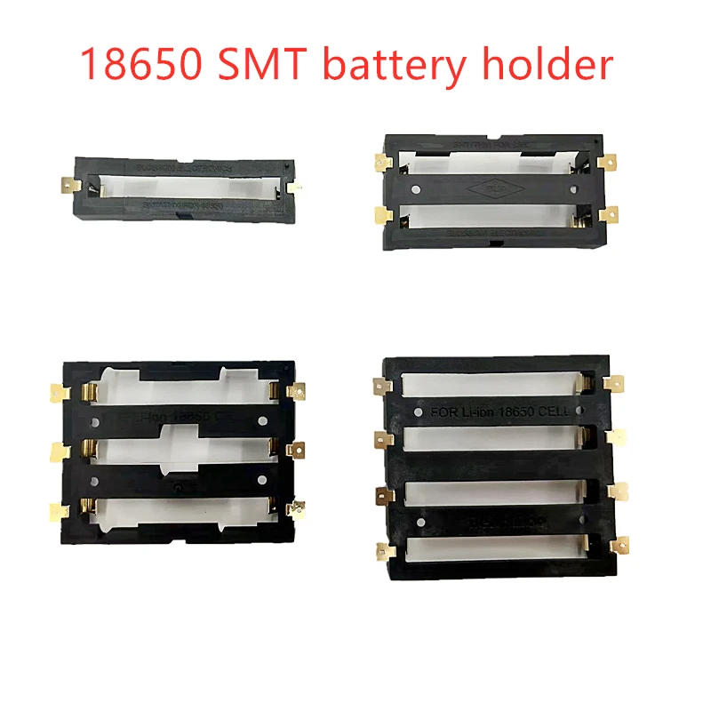 18650 SMD 배터리 박스 보관 케이스, 18650 SMT 배터리 홀더 컨테이너 파워 뱅크, 브론즈 핀, 충전식 SMT 1X 2X 3X 4