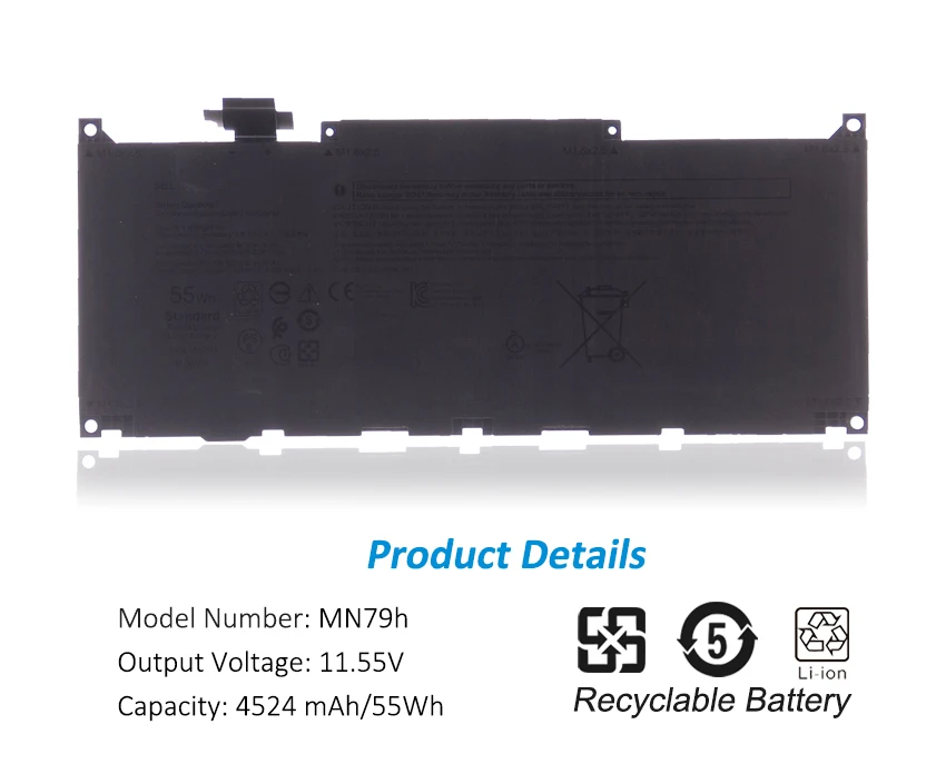 Plus 9320 i5 93204K, MN79H, 0J7H5M, J7H5M, 11.55V, 55Wh, 4524mAh