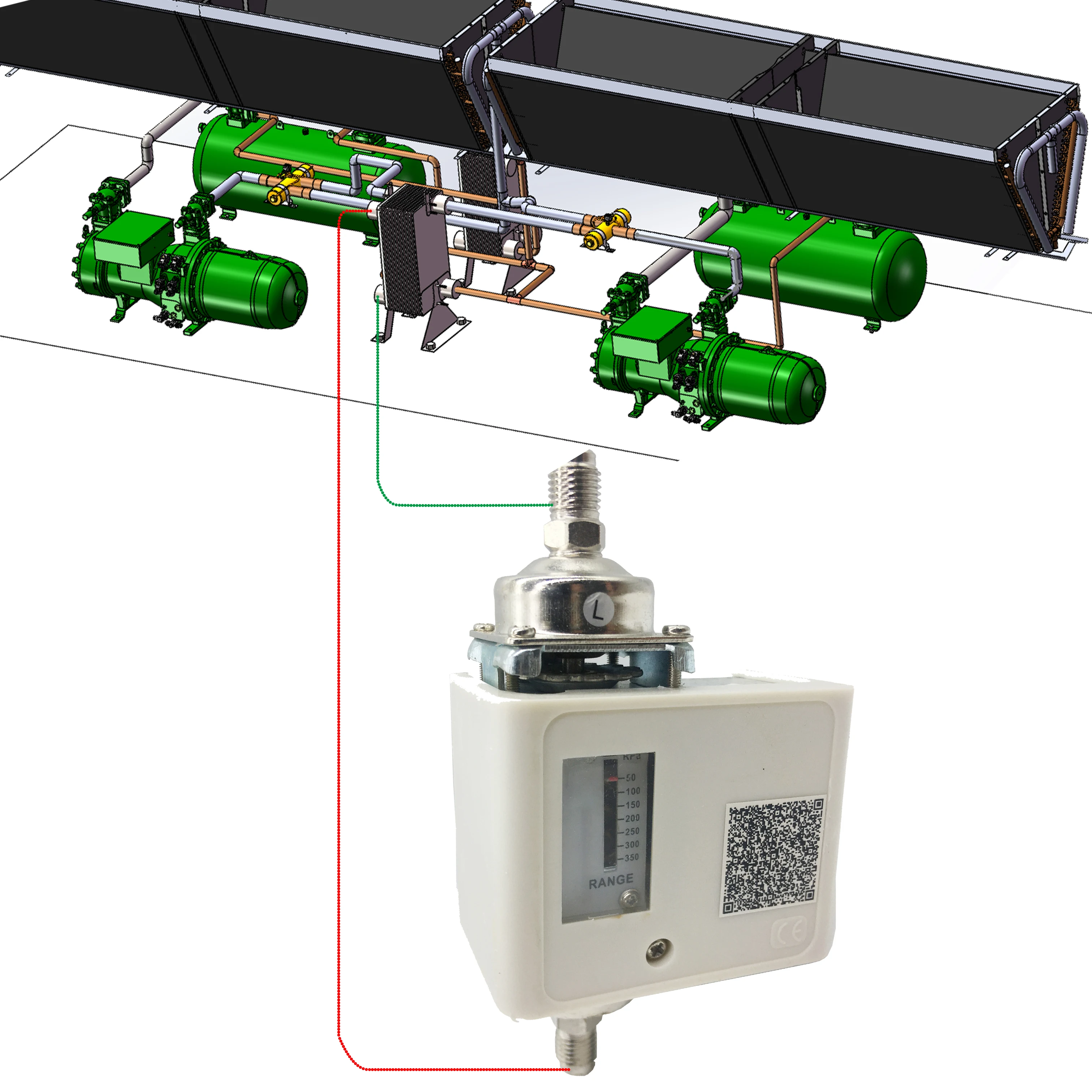 

35 м головной датчик различного давления для положительного, отрицательного, дифференциального воздуха или масла, применения дифференциального мокрого давления