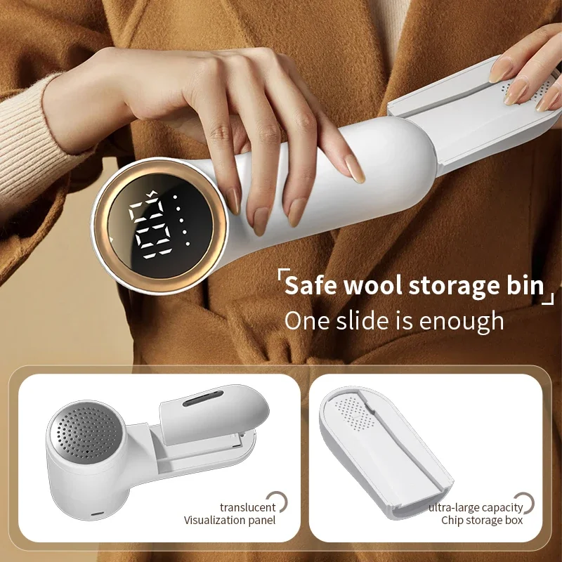 XIAOMI MIJIA Lint Remover USB Rechargeable Digital Display Hairball Trimmer Portable Clothes Shaver Removes Lint from Clothes 5