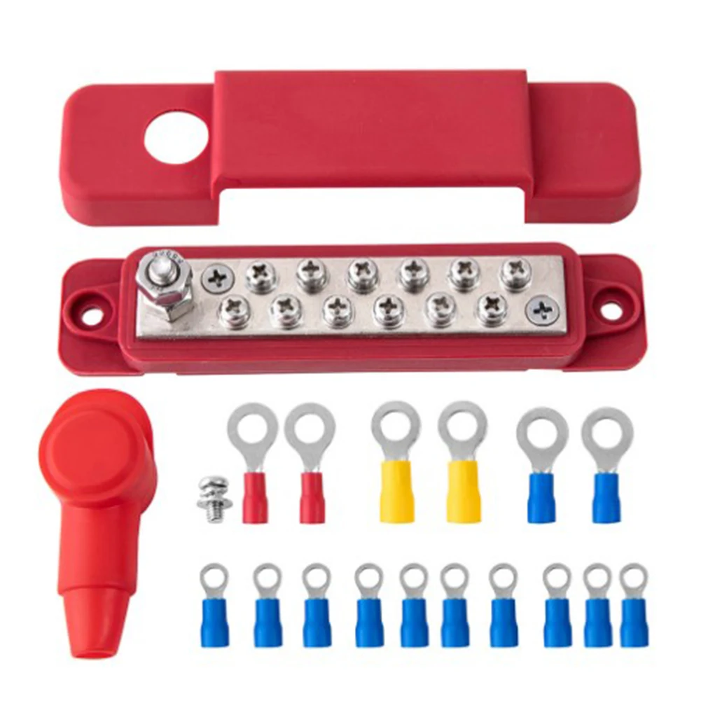 12-Punkt-Batterie-Stromverteilerblock, Sammelschiene, positiv, negativ, 12 V, 180 A, Stromverteilerblock, Terminal für Auto-Wohnmobile, Schiffe – Detail 37