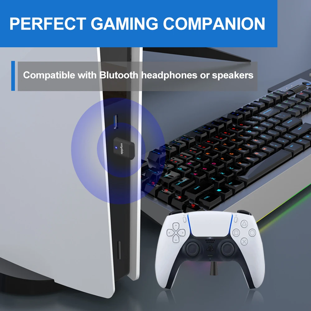 Updated AK3040 Pro USB C Wireless Bluetooth 5.2 Audio Transmitter Dongle with Aptx HD/LL/Adaptive for speaker earbuds VR PS5