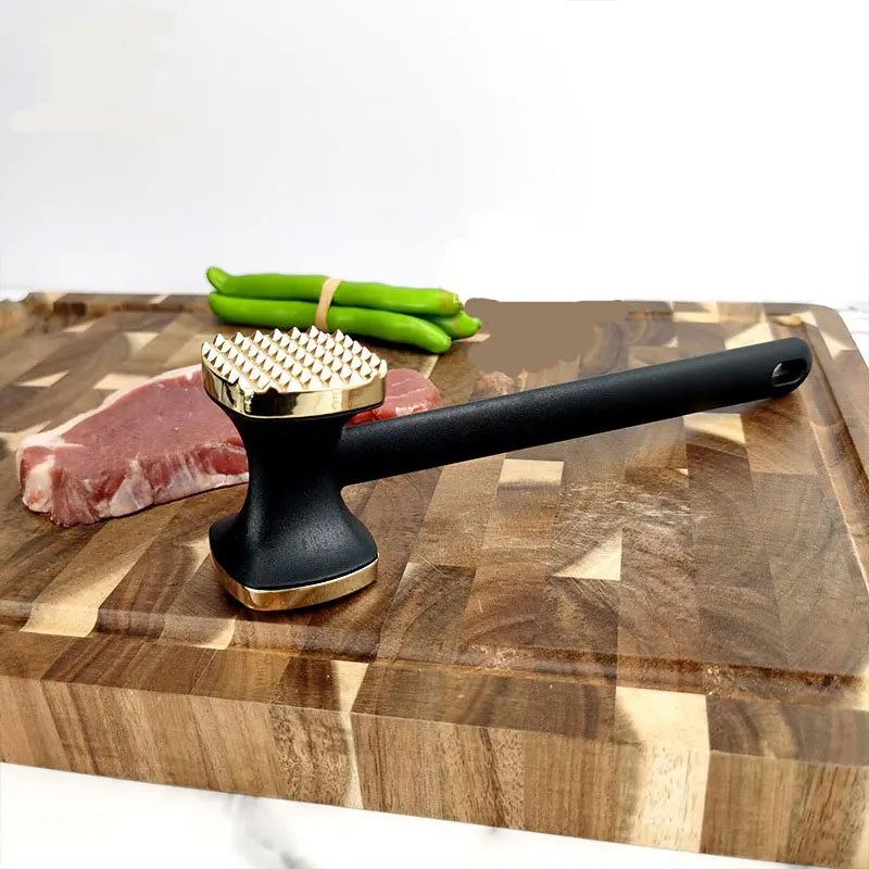 Meat Tenderizer Hammer Dual-Sided with Rubber Grip Kitchen Tool