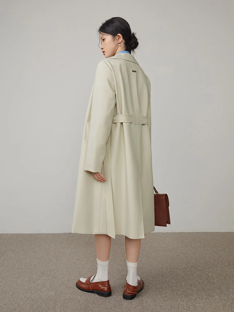 ZIQIAO High-end Classic British Double-breasted Trench Coat