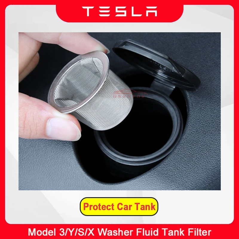 

For Tesla Model 3 Y S X Wiper Filter Windscreen Washer Fluid Tank Inlet Strainer Nozzle Protector 2023 2022 Car Organizer