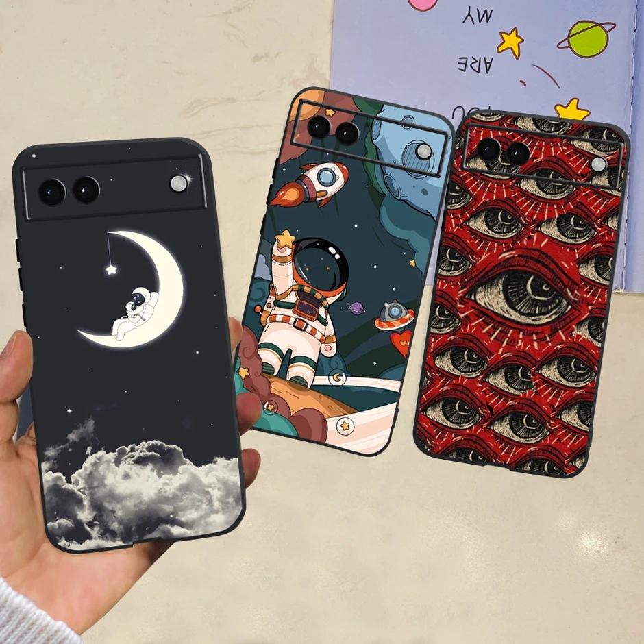 Custodia Per Telefono Per Google Pixel 6A Fiori In Silicone Cat Coque Per Google Pixel 6A 6 A Pixel6 Cover Protettiva Morbida Trasparente Carina