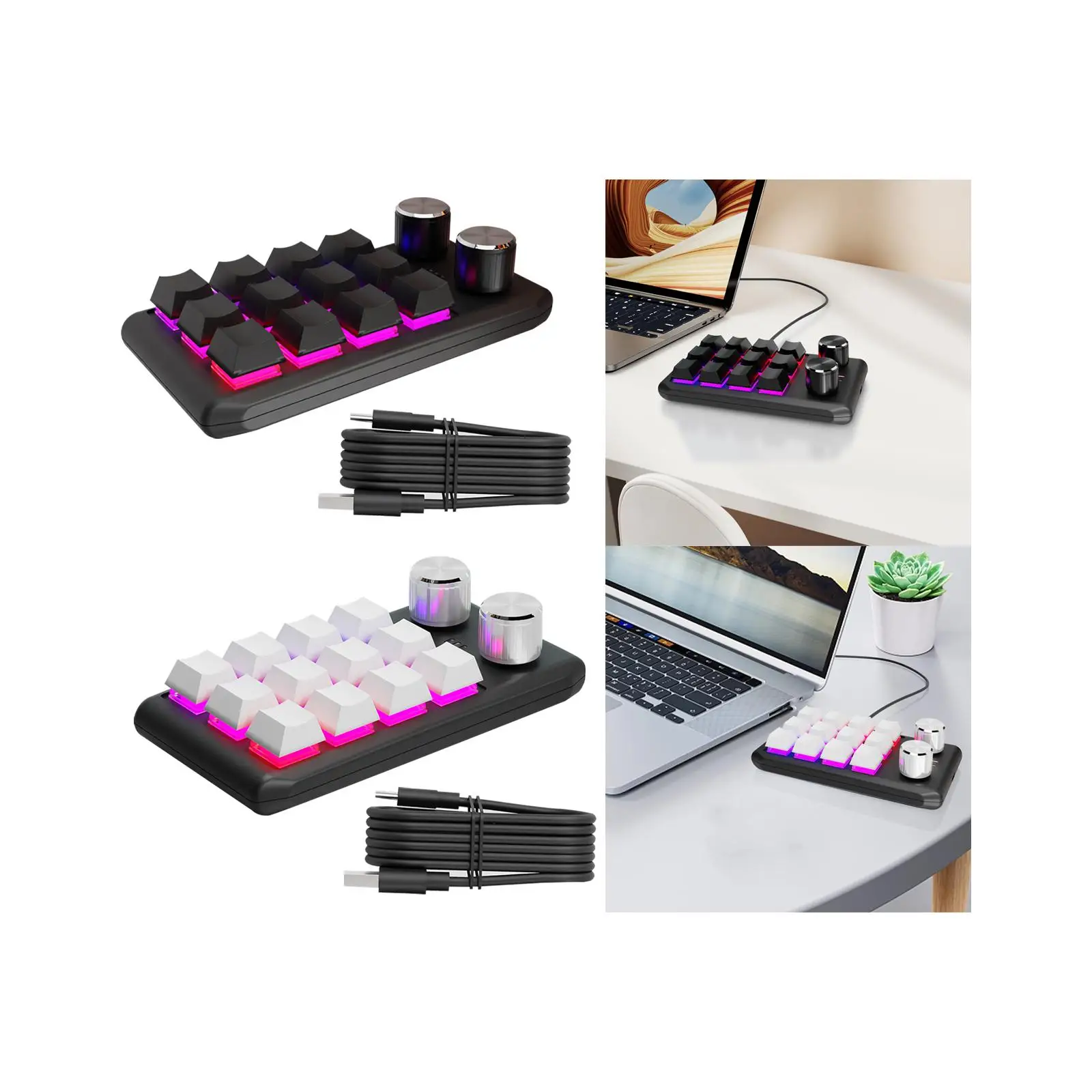 기계식 키보드 미끄럼 방지 RGB LED 12 키, 실험실 음악 디자이너