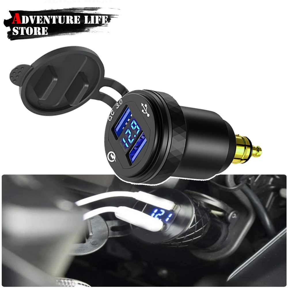 Moto Quick Charge 3.0 Dual Usb Type C Charger Plug Adattatore Accendisigari Per Bmw R 1250 Gs 1200 Per Tiger1200 Tiger850