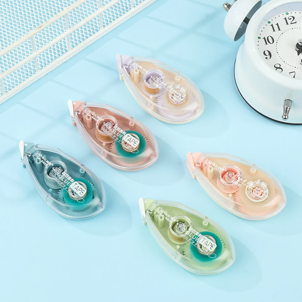 Morandi Color Double-sided Adhesive Dispensing Dot Stick Roller Glue Tape Dispenser DIY Scrapbook Decor School Office Stationery