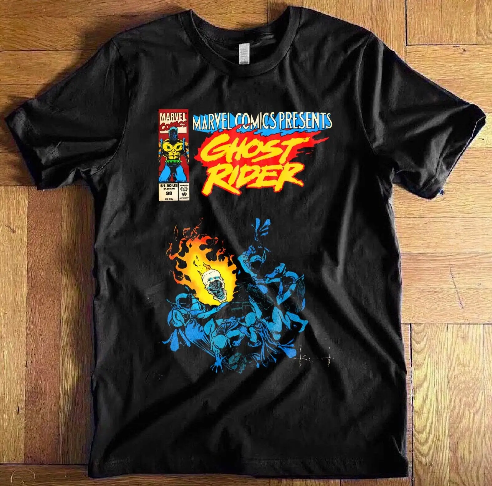 T-Shirt Unisex Ghost Rider (Tela Bella) Maniche Lunghe