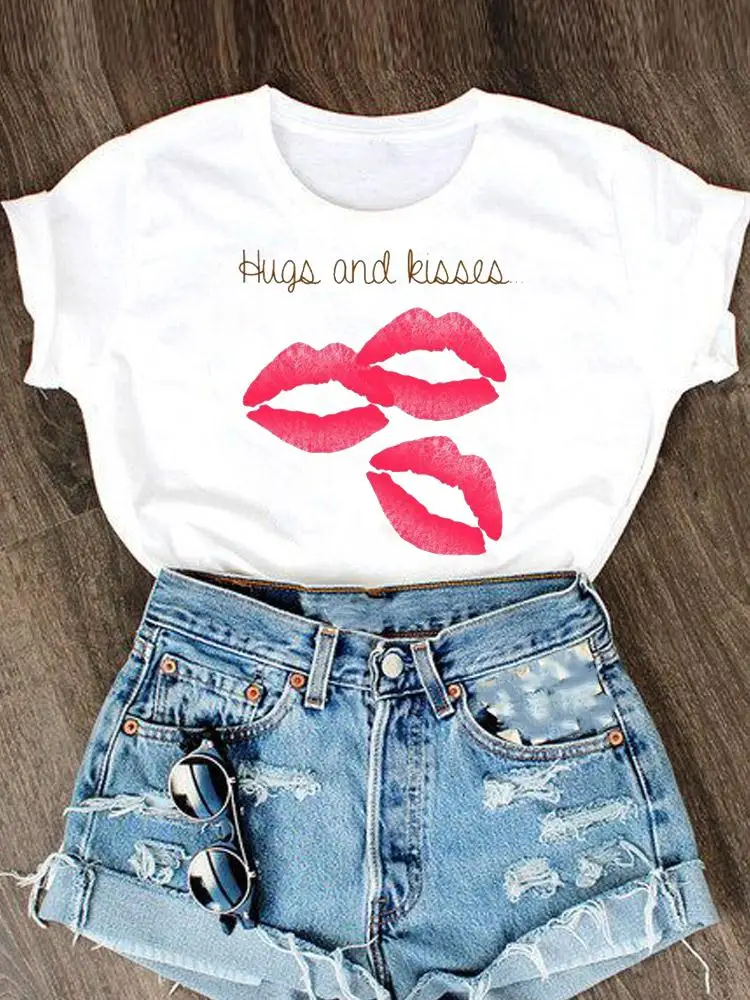 Love Style Valentine Graphic T Shirt Clothing Fashion Clothes Women Short Sleeve Summer O-neck Tee T-shirt Cartoon Female Top graphic tees women Tees