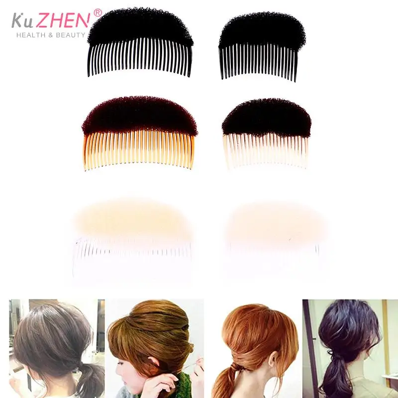 4 Schwamm-Haarbasis Pads – 2 Große & 2 Kleine, Schwarz, Für Mehr Volumen & Unsichtbare Frisuren-Stütze