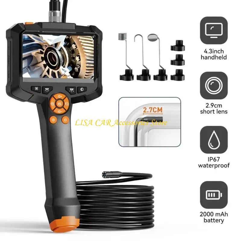M4YB 8mm 직경 Borescope 검사 카메라 방수 카메라 4.3 인치 IPS 화면