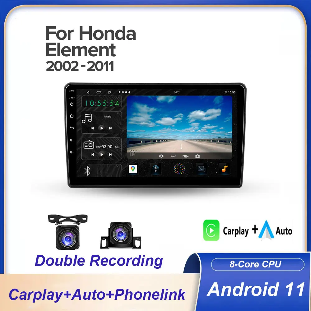 Peerce 3D Ui Carplay Per Honda Element Yh 2002 - 2011 Autoradio Lettore Video Multimediale Navigazione Gps Android2 Din Dvd