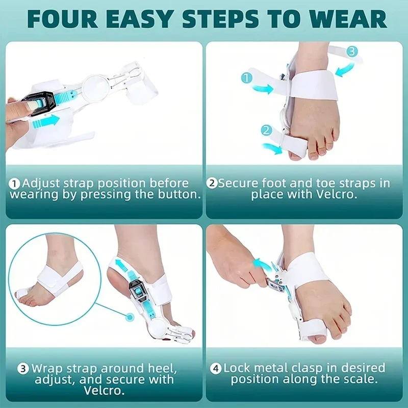 1Pc Bunion Corrector Orthopedic Big Toe Straightener Corrector Adjustable Hallux Valgus Brace Foot Care Bunion Relief