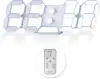 3D LED Digital Wall Clock with Remote Control, Adjustable Brightness for Kitchen Bedroom Office, Great Gift