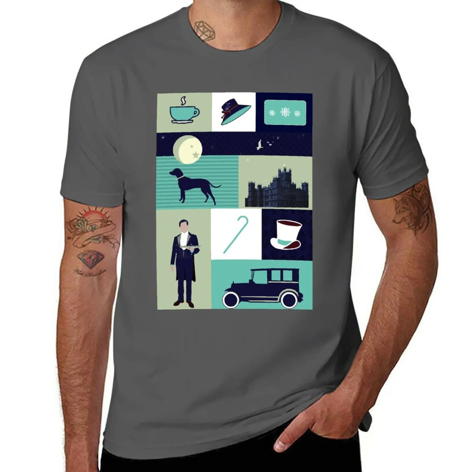 

Downton Abbey - Collage T-Shirt blacks oversized men t shirt