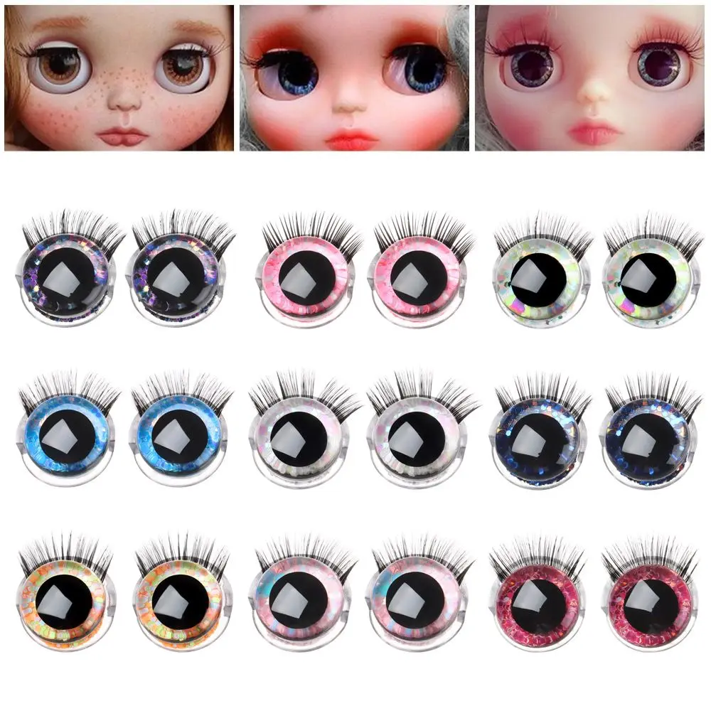 Yeux 3D de 20mm avec Cils Clignotants pour Amigurumi Crochet en