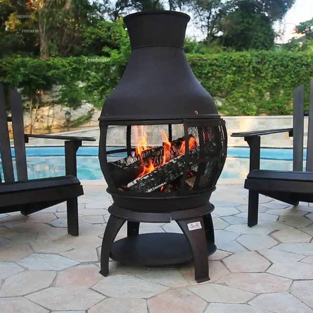 Villa Kültéri Teraszfűtők Faszén Tűz Fa Kályha Egyszerű Brazier Fűtőberendezés Otthoni Európai Piknik Barbecue