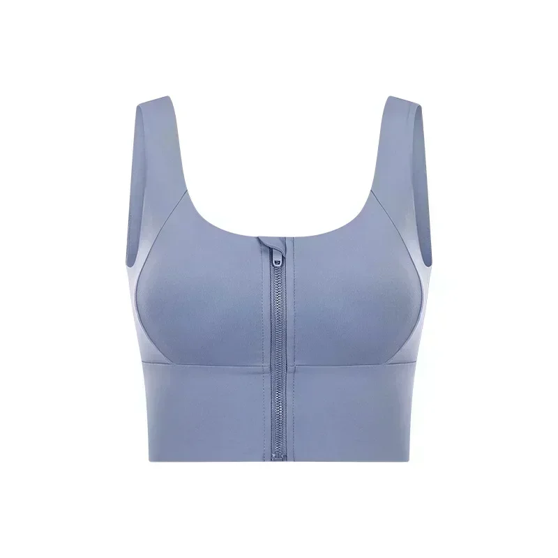Lemon Front Zipper Full Coverage Running Workout Gym Bras Women Shockproof Naked Feel Fitness Training Sports Bra Crop Tops Vest 6