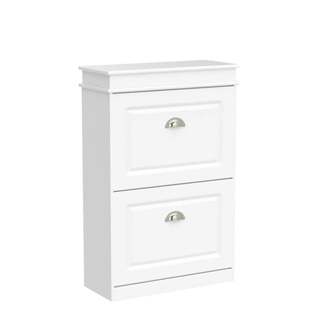

Haotian FSR78-W, White 2 Flip-Drawers Shoe Cabinet, Shoe Storage Cupboard Organizer Unit for Entryway and Hallway
