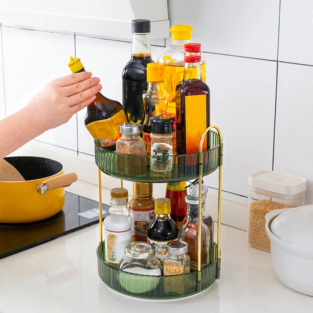360 Degree Rotating Cosmetic Storage Rack Detachable Perfume Holder Rack Light Luxury Versatile for Dressing Table Washing Table 6
