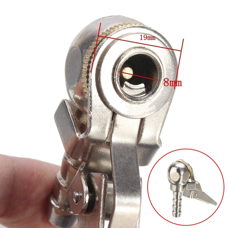 1PC Clip-On Tire Air Chuck Inflator with Valve Stem for Car Tire Repair Tools Universal Zinc Alloy Golden Silver High Strength