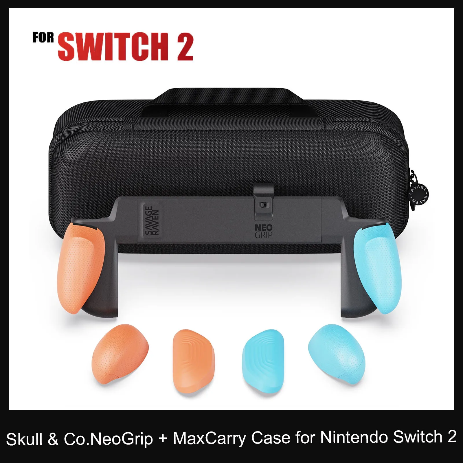 Savage Raven by Skull & Co. NeoGrip + MaxCarry Case for Nintendo