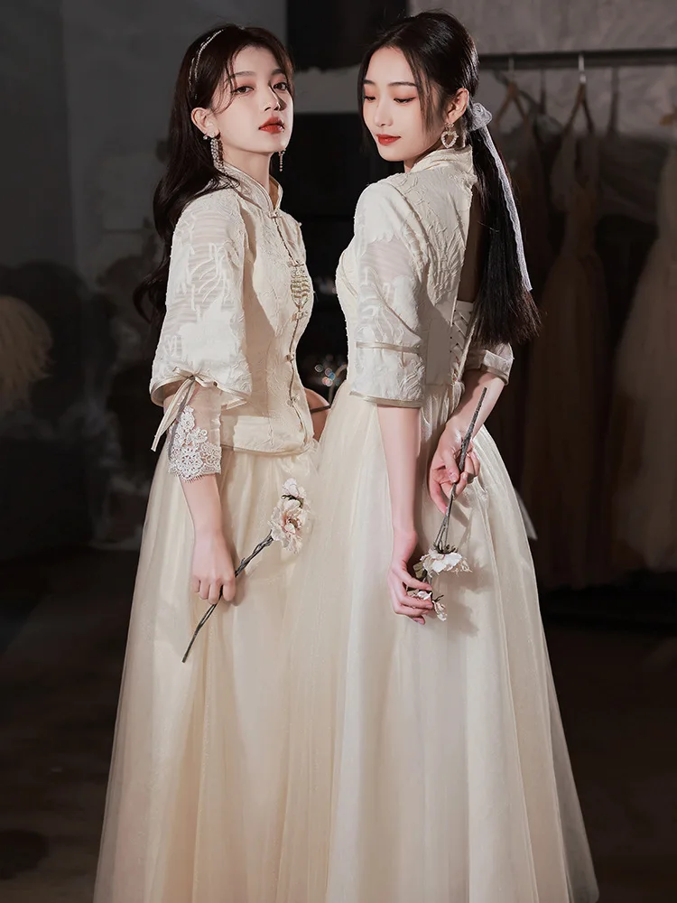 Abiti da damigella d'onore cinesi tradizionali Hanfu maniche