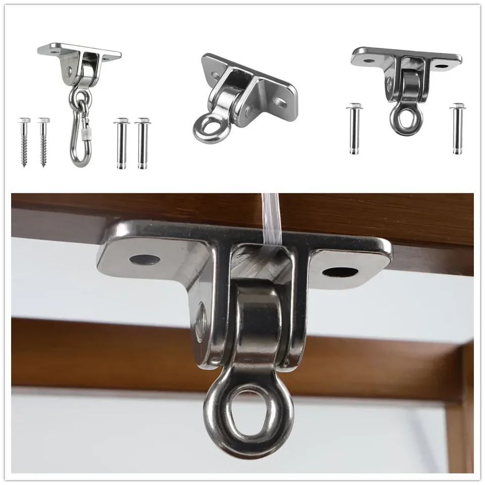 Ganci Per Amaca In Acciaio Inox 304 – Confezione Da 2 O 4 Pezzi – Bulloni A Vite Con Occhiello, Portata 300 Libbre, Per Uso Interno/Esterno - 2