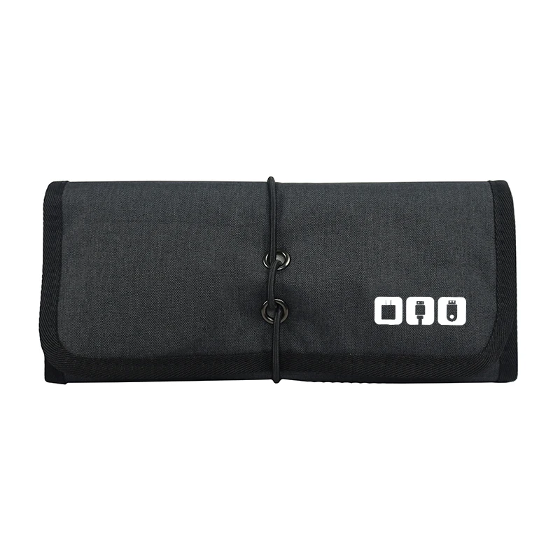 Electronic Organizer Cord Pouch, Travel Cable Charger Phone Accessories Bag Organizer Roll up Tech Carrying Case for USB Cables