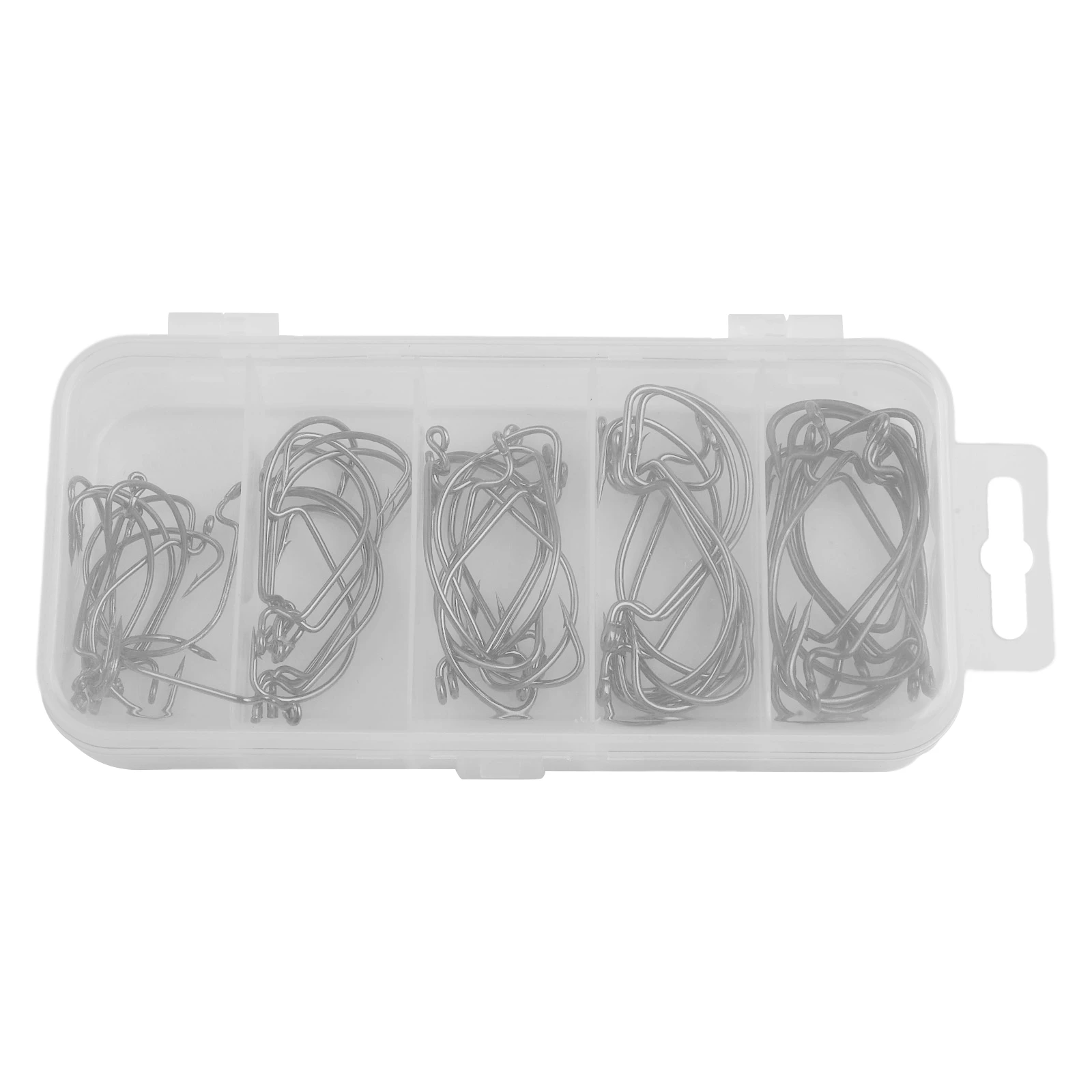 

Wide Crank Fishhook 50Pcs Barbed Hook Fishing Hook Set For Soft Worm Lure Silver Fishing Tackle Gear Accessories