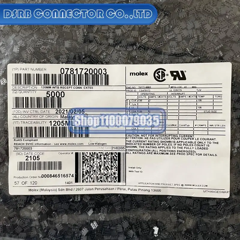 

5000pcs/lot new and original 78172-0003 781720003 3P