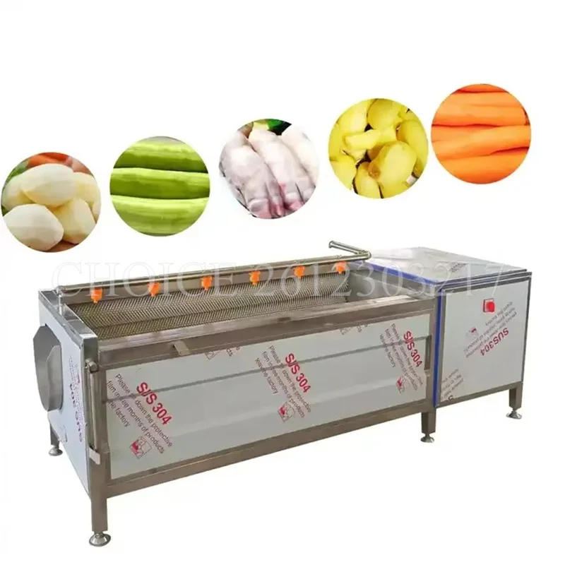 Automatic Multi-Function Brush Carrot Washing Machine Prickly Pear Vegetable Cleaning Machine Potato Washing and Peeling Machine 4