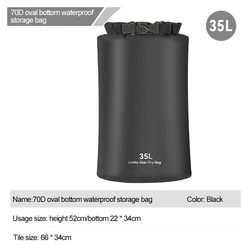Waterproof Ultralight Outdoor Dry Bag for Water Sports and Adventure Storage (35L Black)