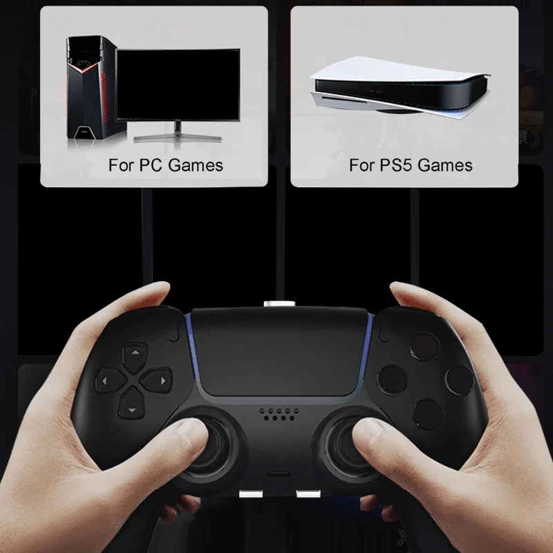 프로그래밍 가능한 백 패들 부착, PS5 듀얼 센스 PC 백 버튼 및 백플레이트 리맵 키트, 터보 매크로 기능 포함