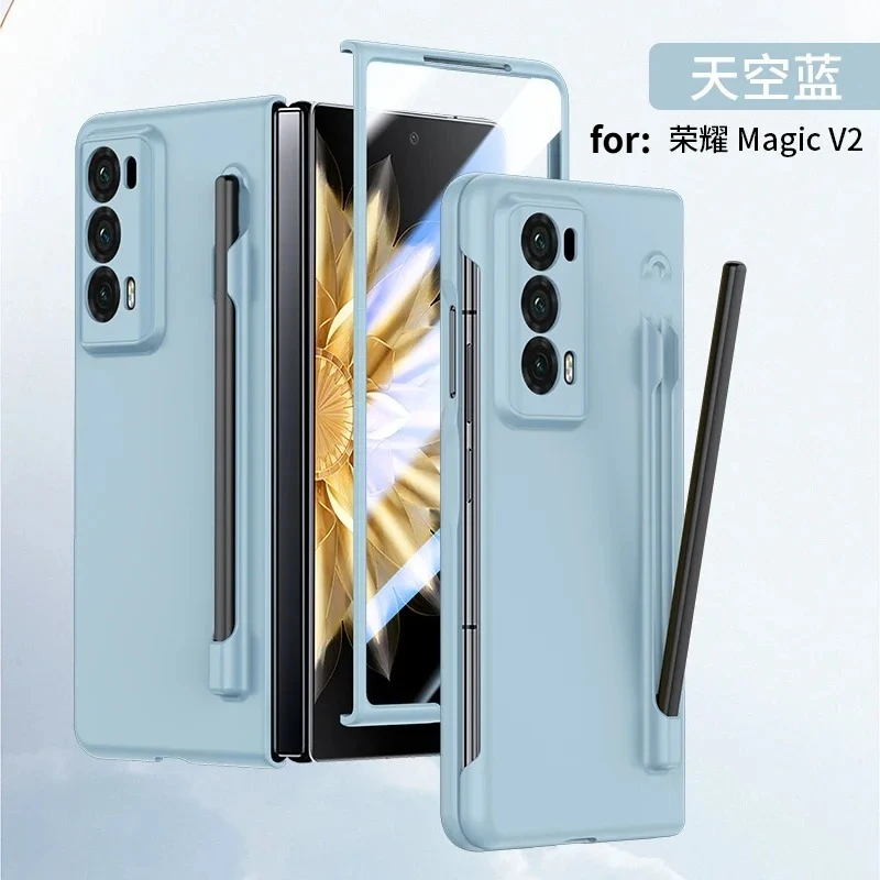 Matte Shockproof Armor Case with Pen Holder - Hard Plastic Cover