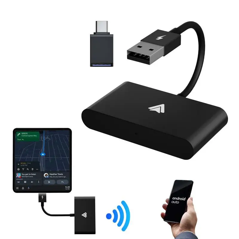 

Wireless Car Play Adapter For An-droid/A-pple Wired To Wireless Car Play Dongle Plug And Play USB Connection Auto Adapter