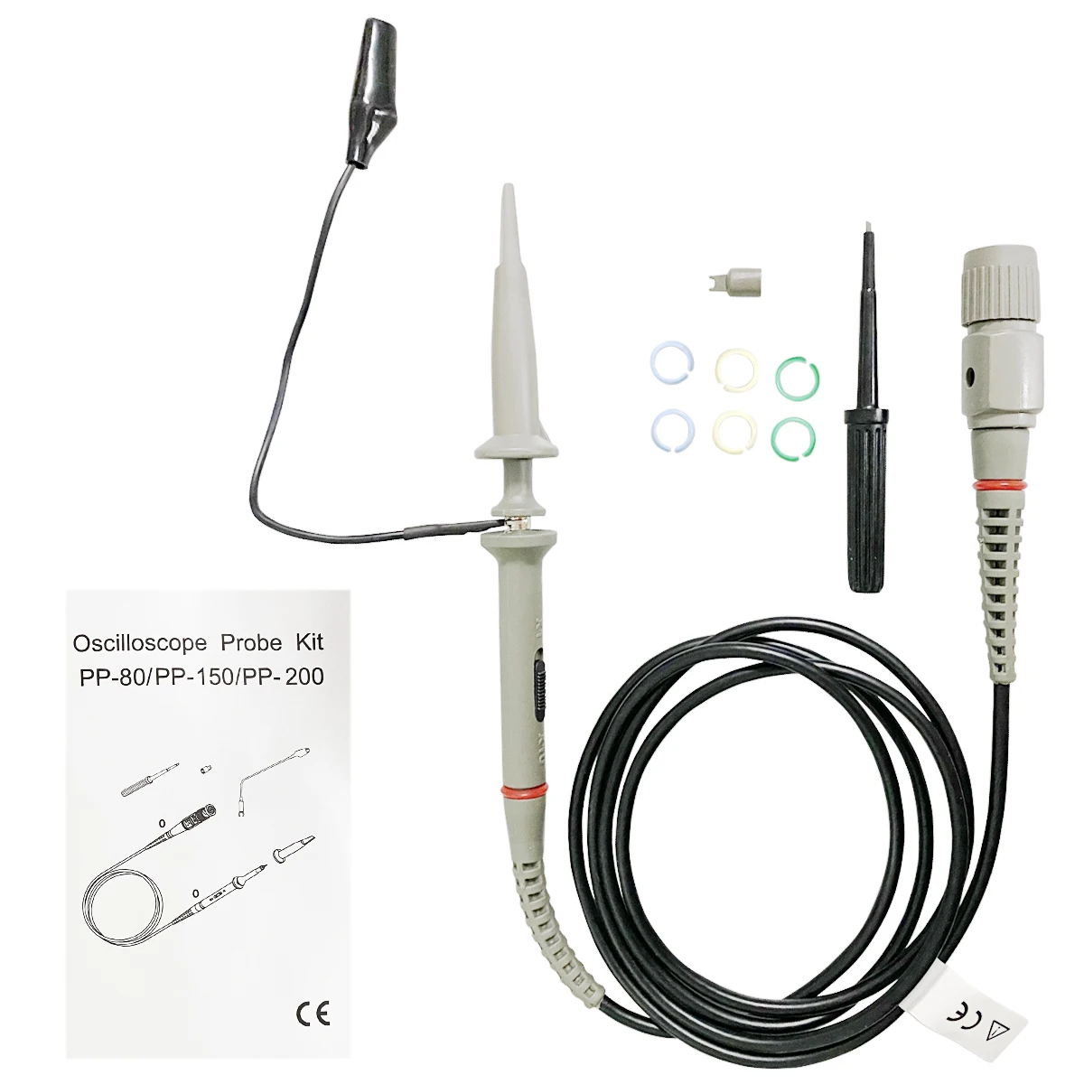 Hantek Universal Oscilloscope Probe PP-150 PP-150B PP-250 100MHz/150MHz/250MHz Oscilloscope Clip Probe Accessory Test Cable