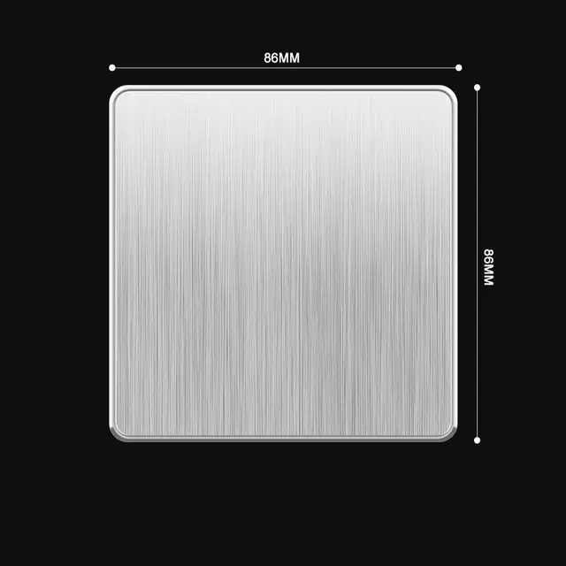 Silver UK Light Wall Switches Sockets 1Gang 2Way British Standard 13amp Wall Electrical Switch