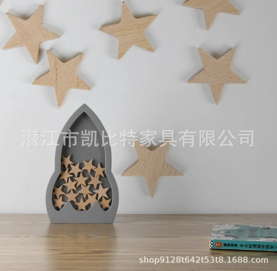 

Children's Room Self discipline Learning Check in Plan Star Wooden Creative Decoration Decoration Parenting Reward and Punishmen