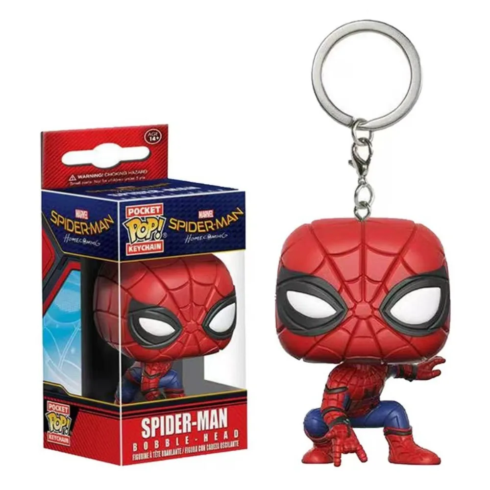 FUNKO Keychain Spider-Man: Across The Spider-Verse Multiple Forms Q-version Model Periphery Collection Pocket Keychain Kid Gift 2