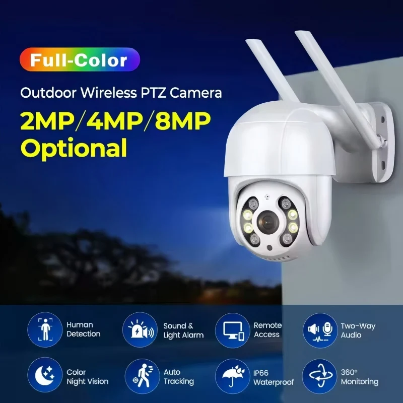 Outdoor V360pro 5MP 4K WiFi Security Camera, Full Color Night Vision, IP Smart Video Surveillance CCTV Home Monitor 4