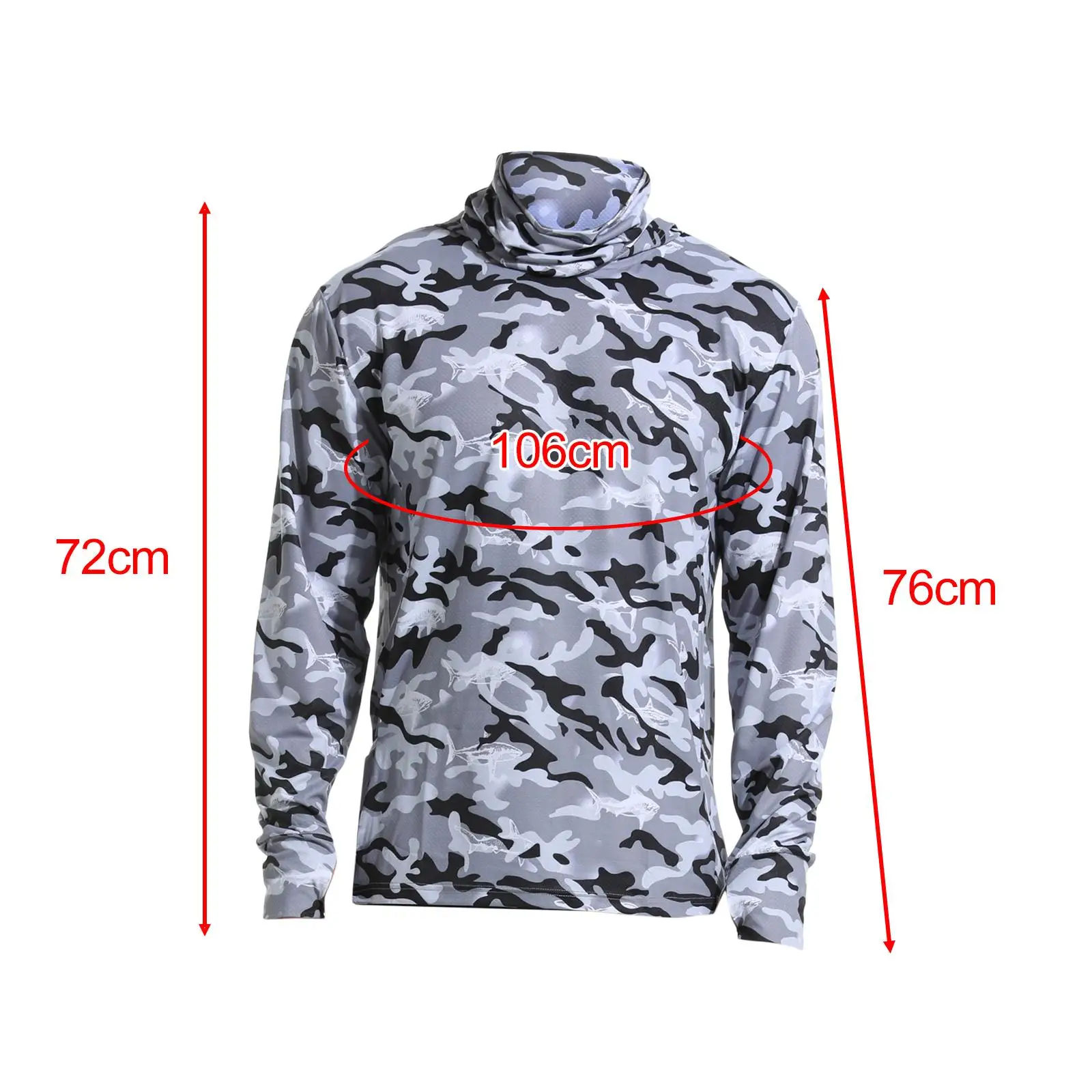 Men`s Sun Protection Hoodie Shirt Thin Fishing Cover for Running Golf Cycling
