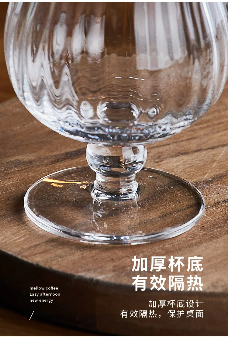 Tall Crystal Glass Coffee Cup Hand Made Ultra-thin Ripple Glass Juice Sweet  Wine Glass Ripple Wine Glass - AliExpress
