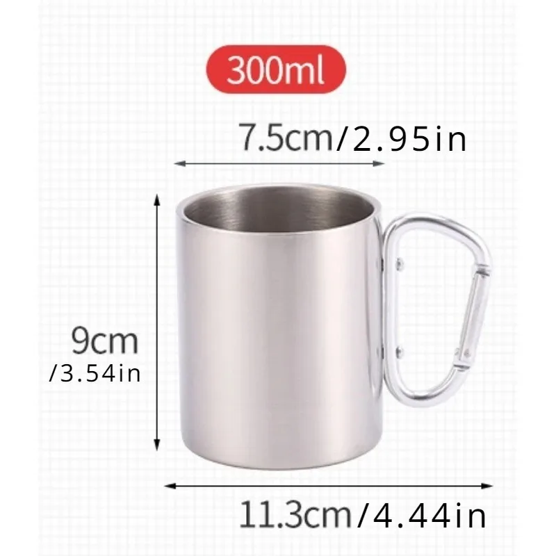 220/300ml Camping Travel Stainless Steel Cup 5