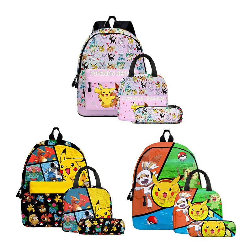 Pokemon Pikachu Lunch Bag And Backpack Set (Pack of 4)